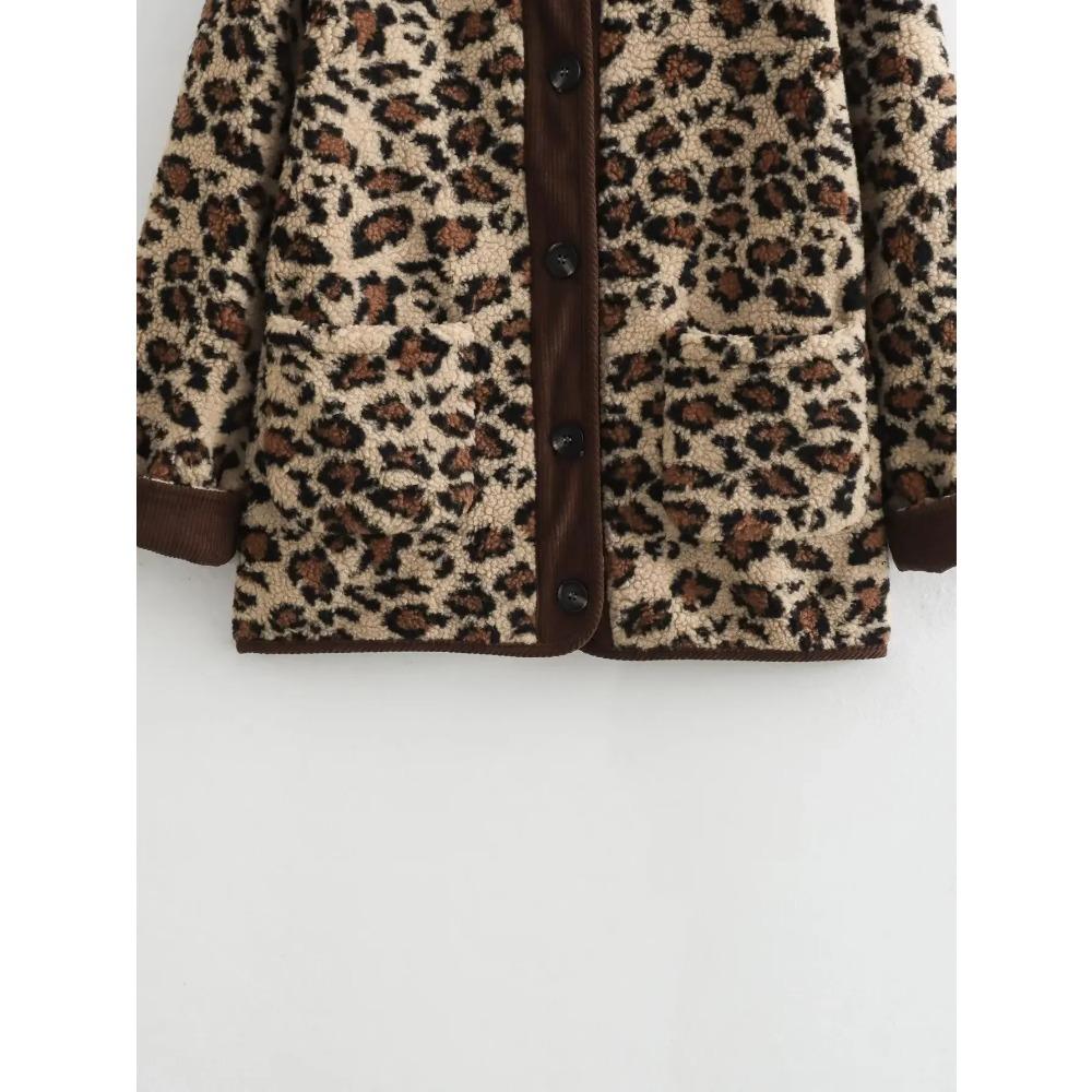 Хлопковое пальто с леопардовым принтом для женщин — фото 9