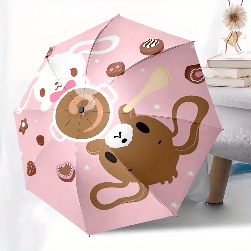 Sugar bunnies Automatic Open/Close Umbrella-Cute Umbrella with Cute Design, Portable 3-Fold Compact Umbrella for Men & Women, Halloween Chri