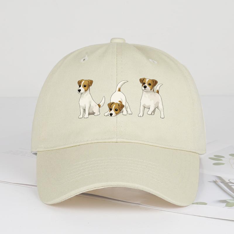 

Adorable Jack Russell Terrier Trio Print Baseball Cap Adjustable Unisex Dog Mom Sun Hat