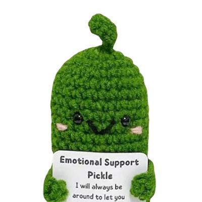 Funny Emotional Support Crochet Cucumber Doll Positive Potato Crochet Doll Emotional Support Pickle Cucumber Inspirational Gifts