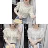 Summer Fashion Lace Ruffle Sleeveless Blouse With 3d Pattern For Casual Women