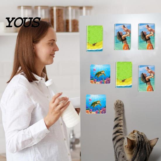 Magnetic Photo Frame Set 10/20/50Pcs DIY Fridge Magnet Kit, Clear Acrylic with Adhesive Backing, Custom Picture Making for Crafts Craft