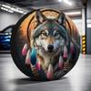 1pc, Tire Storage Bags With A Wolf Design, Made From Versatile And Durable Polyester, Suitable For Travel Tire Covers And Perfec