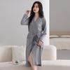 Nightgown Women'S Spring And Autumn Cotton Long-Sleeved Simple Casual Bathrobe Women'S Medium And Long Pajamas Loungewear