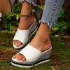 Fashion Classic Pu Strap Slip On Slippers Women 2025 Summer Brand Designer Chunky Platform Wedge Heels Slides Sexy Bohemia Beach Sandals
