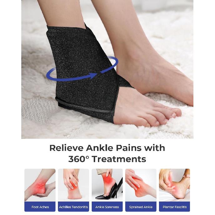 Koonie Ankle Ice Pack Wrap for Swelling, Plantar Fasciitis, Planters Facetious Relief, Reusable Ankle Brace Ice Pack, Cold Therapy Sock Compression