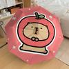 1pc Apple Cute Capybara Automatic Folding Umbrella, Portable Collapsible Design, 8-Rib Iron Frame, Outdoor Accessory yy250905099