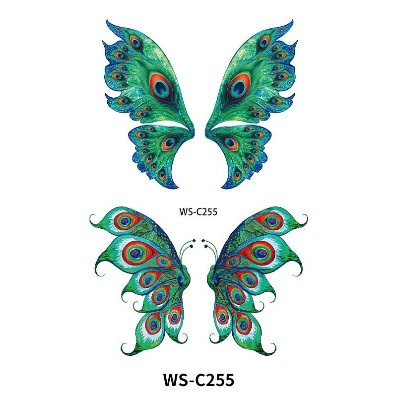 New Colored Butterfly Ins Style Tattoo Stickers Waterproof Arm Advanced Stage Performance Makeup Face 76x120mm