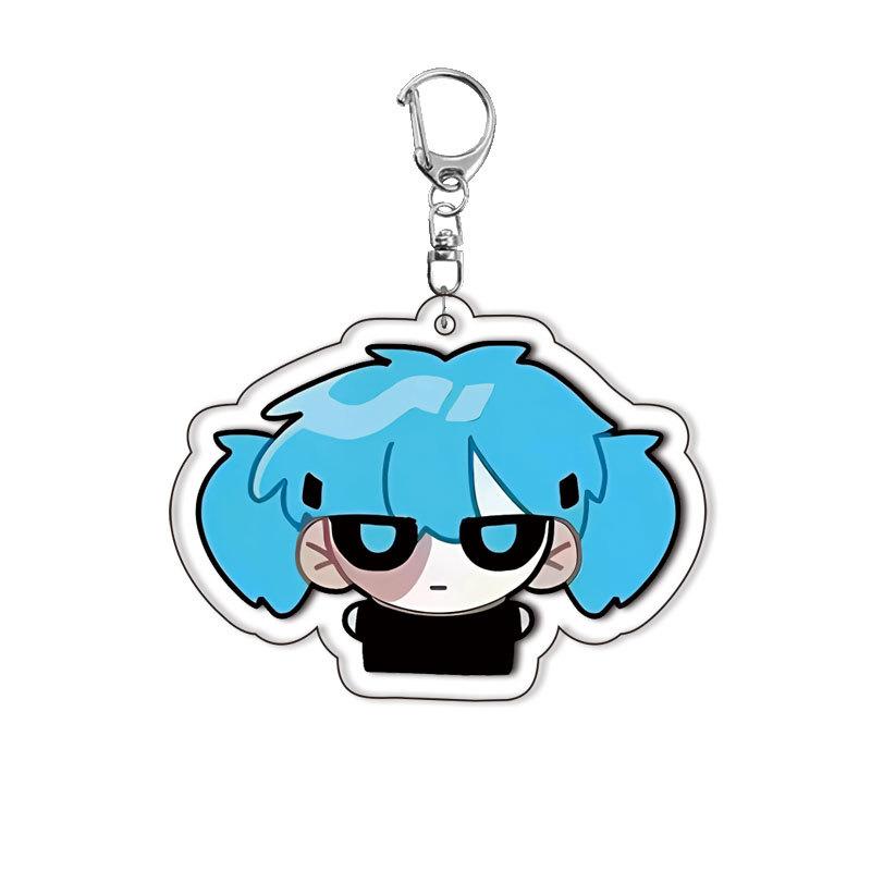 Sally Face Süßes Gesicht Acryl Doppelseitiger Schlüsselanhänger Anime Rucksack Anhänger Schlüsselring Hängender Tropfen Schüler Spielcharaktere Dekor