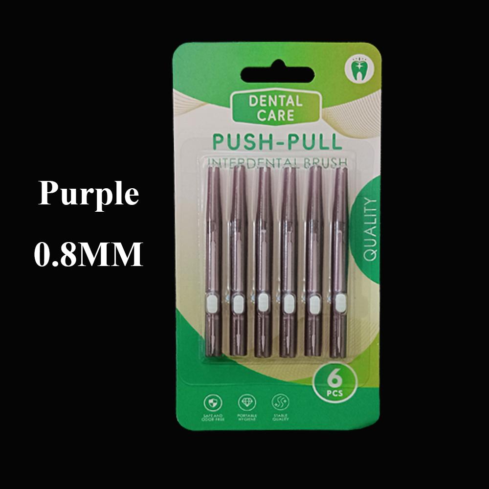 6Pcs/Pack 0.6-1.2Mm Interdental Brushes Braces Brush Dental Removal Tooth Pick Oral Hygiene Tool Hilo Dental Teeth Cleaning Tool