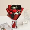 Finished Crochet Rose Flower Bouquet With artificial leaves 1 Large Flower&5 Small Flowers Knitted Flower Bouquet Gifts