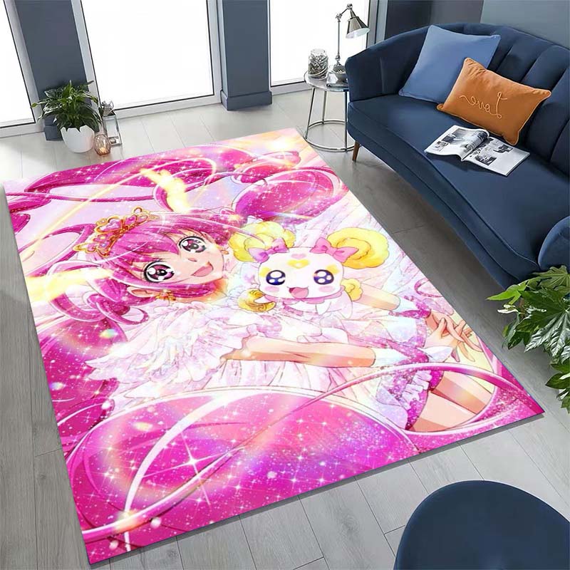 Cute Cartoon Pretty Cure Pattern Rug, Large Area Non-slip Washable Rug,, Suitable for Bedroom Home Decoration.666