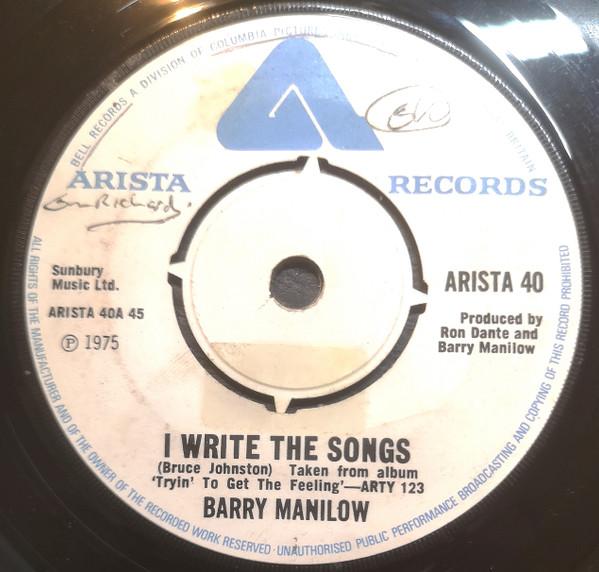 

7-дюймовая пластинка БАРРИ МЭНИЛОУ I Write The Songs ARISTA40 Arista 1975 Ирландия Поп Б/у