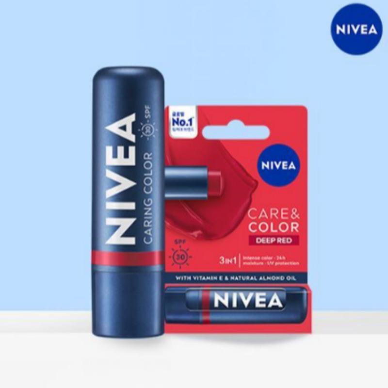 Nivea Care & Color Lip Balm 4.8g Deep Red