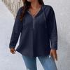 Women's Plus Size Fashion Casual Solid Color Hooded Sweatshirt With Long Sleeves And Drawstring Pullover Top