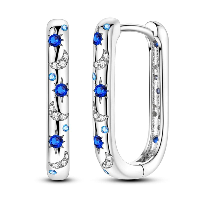 2025 New 925 Sterling copper Hoop Earrings Flowers Zircon Drop Earrings Stud For Woman Fine Birthday Wedding Party Zircon Gifts