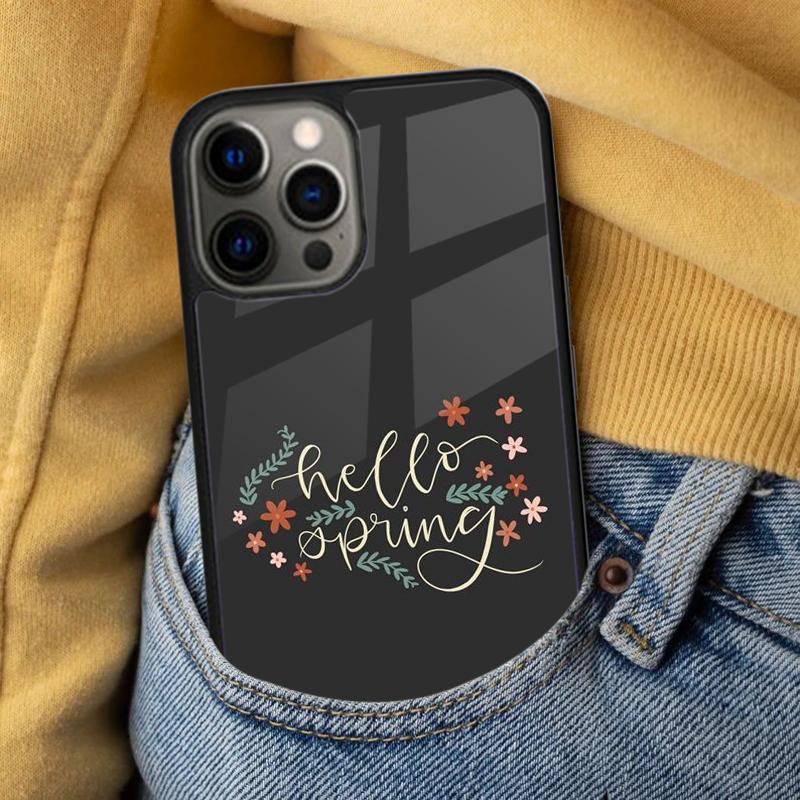 Hello Spring Flowers Soft Phone Case for iPhone 17 Air 16e Pro Max 15 Pro 13 14 Plus 11 12 MagSafe Magnetic Coque