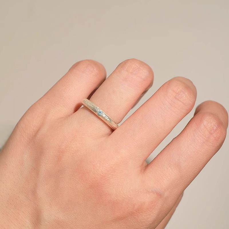 Contemporary Sea Adjustable Blue Beryl Ring For Women Elegant Minimalist Accessory Fashion