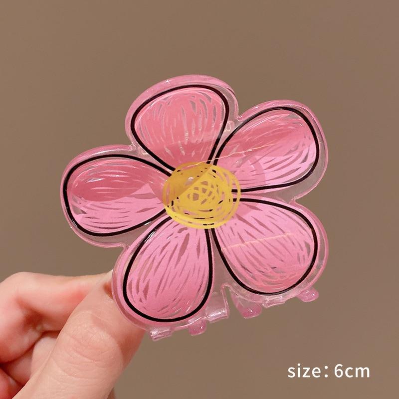 

Корейские геометрические цветочные когти для волос, модные заколки для волос ярких цветов, милые заколки для девочек, заколки для детей, аксессуары для волос, головные уборы