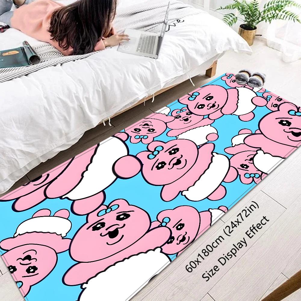 O-Opanchu U-Usagi Cartoon Cute Kitchen Mat Kids Room Bedroom Decoration Balcony Anti-Slip Doormat Living Room Alfombra