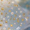Gold Stamped Shell Conch Scallop Starfish Pearl 5D Embossed Self Adhesive Nail Art Stickers Delicate Ocean Style Manicure Decals
