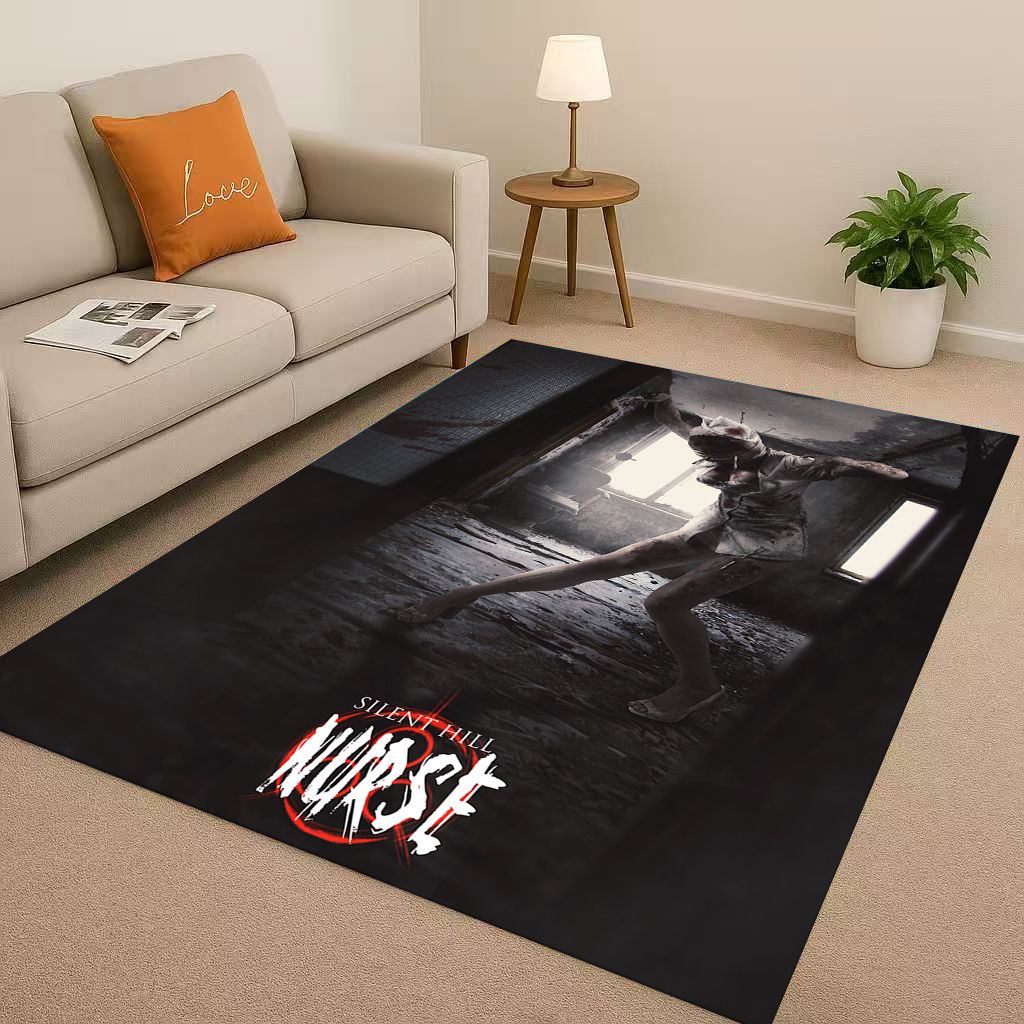 Retro Game Silent Hill Pyramid Head Horror Movie Living Room Non-Slip Area Rug Carpet for Bedroom Playroom Sofa,Home Doormat