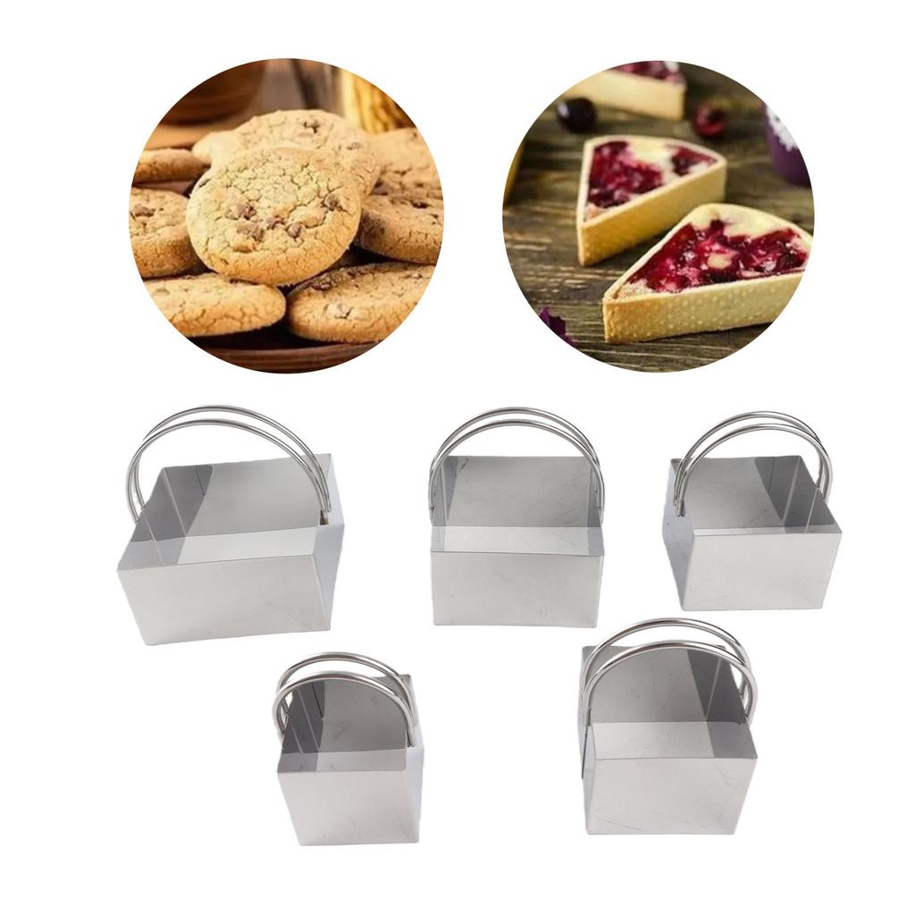 5 Pcs Cutters Set with Handle Stainless Steel Mould for Baking Cooking Alentine Day
