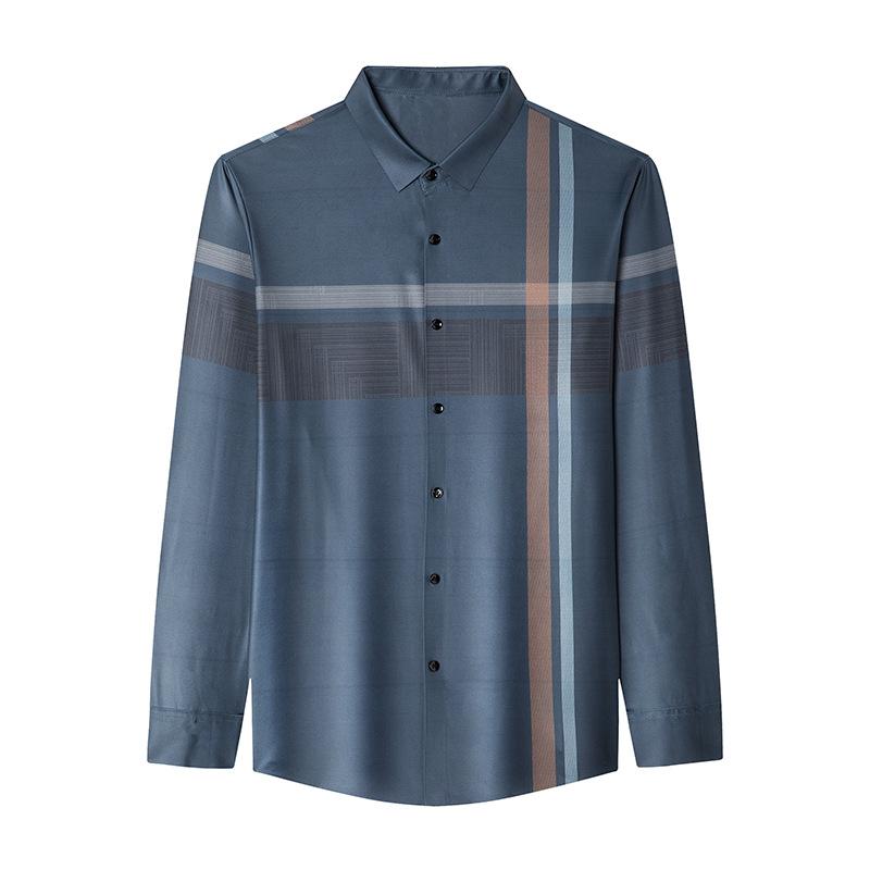 Мужская рубашка с длинными рукавами из шелка Ice Silk — фото 5