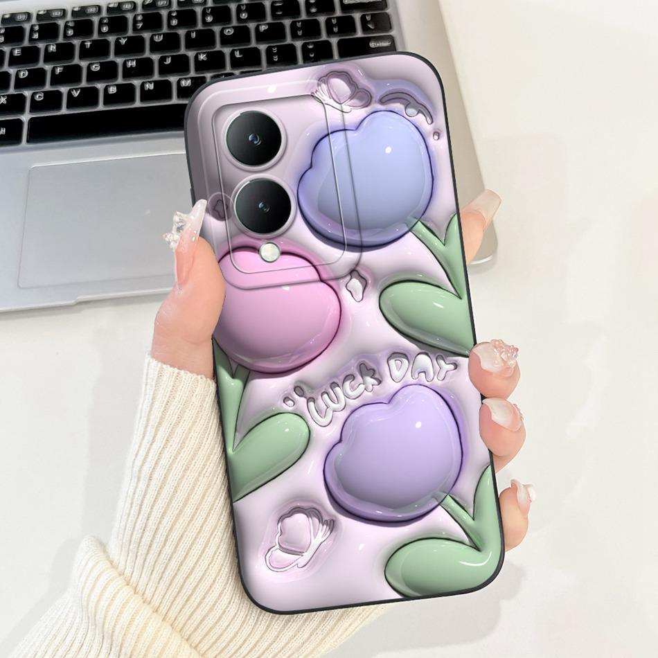 For Vivo Y17s Case VivoY17s Y 17S 4G 2024 Cute Panda Rabbit Cartoon Soft Silicone Shockproof Phone Cases