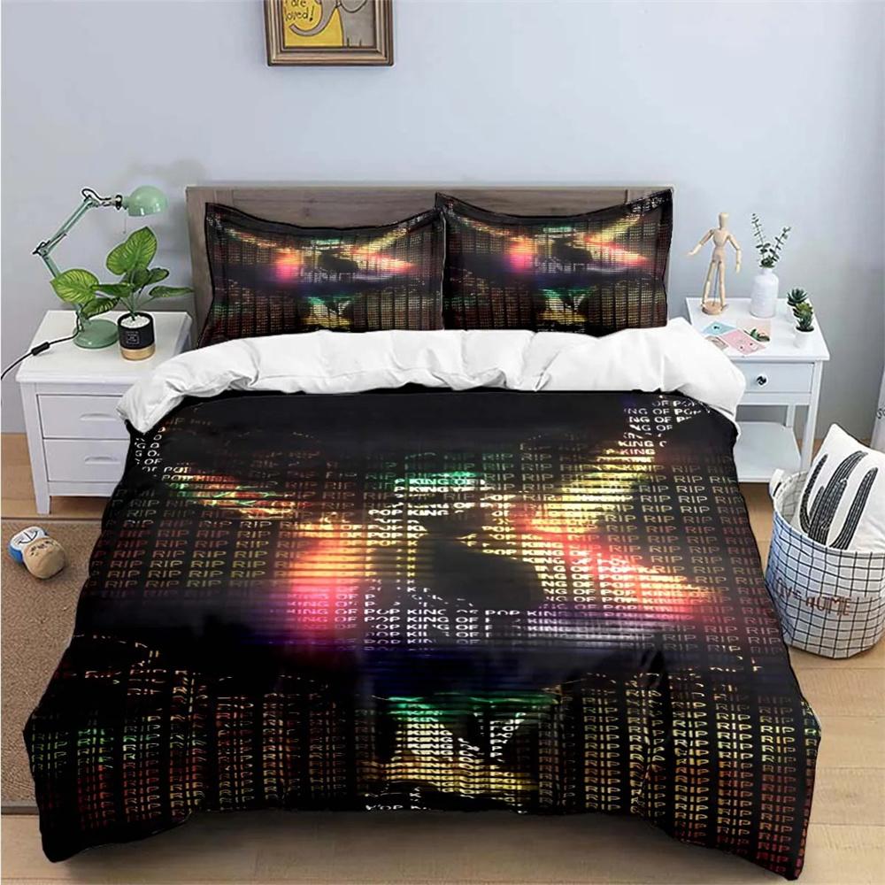 Exquisite Fashion M-Michael-Jackson Printing Bedding Set Duvet Cover Comforter Bed Youth Kids Girl Boys Birthday Gift