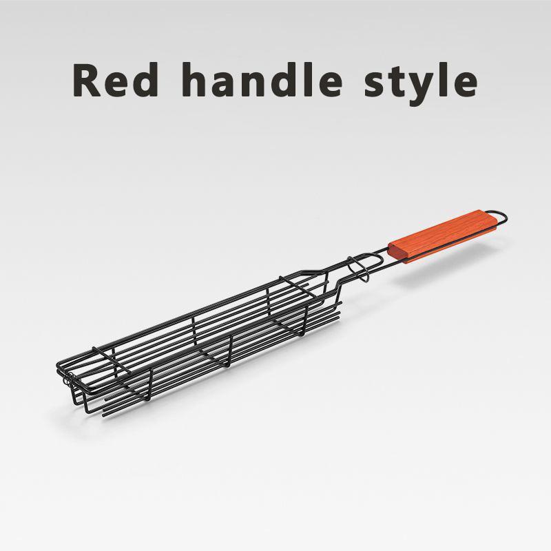 

Уличная деревянная ручка для барбекю, клетка для пикника, инструменты для барбекю, кемпинг, мясо, овощи, сетка для барбекю, стойка