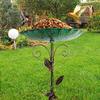 Vasca per Uccelli da Giardino Esterna Mangiatoia per Uccelli Vasca Metallica da Terra Decorazioni Resistente al Gelo Altezza Regolabile per Cortile Terrazzo