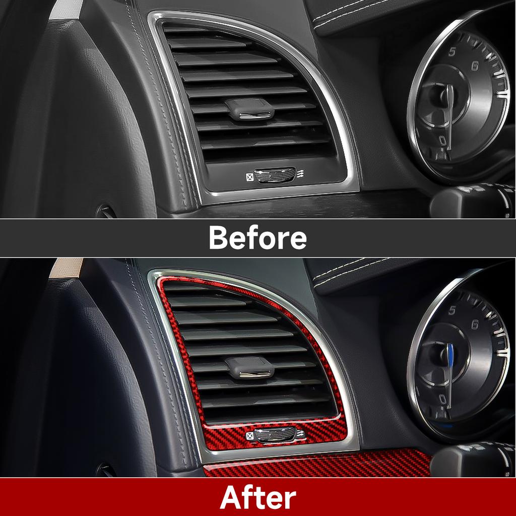 Für 2011-2022 Chrysler 300 Autozubehör Luftausströmerabdeckung AC-Auslassverkleidung Aufkleber Kohlefaser-Interieur