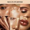 Radiant Light Silken Touch Highlighter, Baked Powder Luminous Glow Highlighter Makeup Palette with Mirror, 4 Buildable Shimmer Shades, Glass Skin