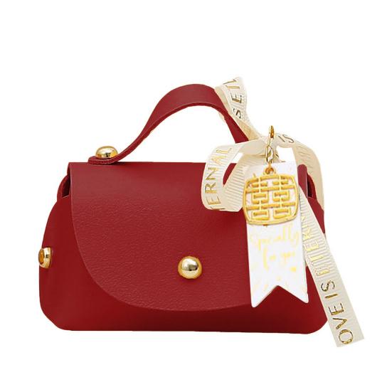 

Пакувальна коробка Стрічка Бант Дизайн Ручка Форма Сумочки Штучна Шкіра Весільні Подарунки