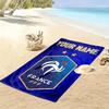 Custom Name France Football Print Beach Towel, Large Soft Quick Dry Towel for Beach Camping Swimming_xia