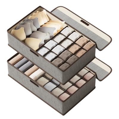 Underwear Storage Box With Compartments 17/13 Grids Dormitory Drawer Style Storage Organizer for Socks Underwears Bra Shirts