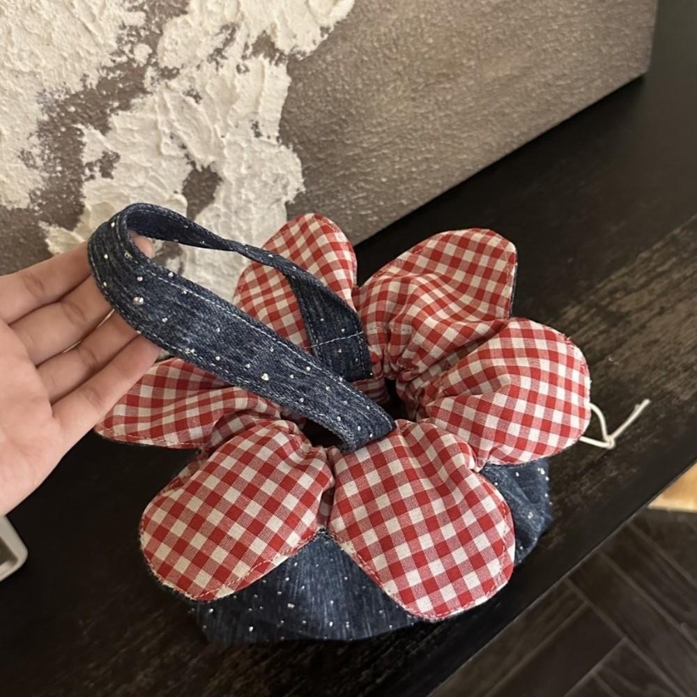 Canvas Drawstring Bag Nylon Irregular Handbag INS Flower Shape Bucket Bag Vacation