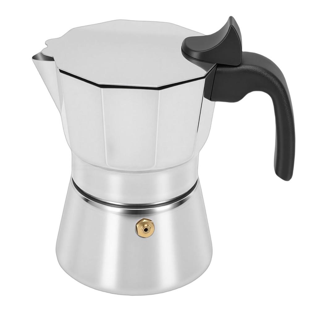 3/6 Cups Capacity Stovetop Coffee Maker Octagonal Design Stovetop Espresso Maker For Camping