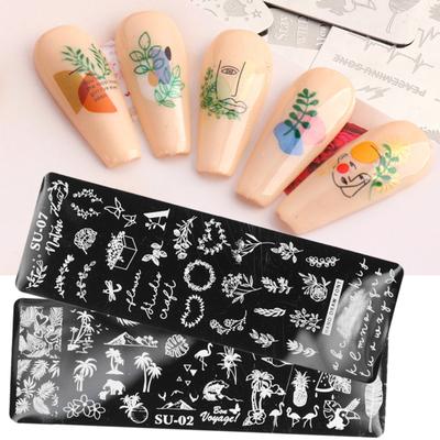 Placas de estampado de uñas Diseño de rostro humano Múltiples imágenes Arte de manicura sólida Placa de impresión de acero inoxidable para niña