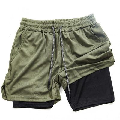 Sommer Herren Freizeit Laufshorts - Mehrere Taschen, Doppellagig, Große Größen Fitness