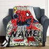 Custom Name Venom Vs Spiderman Urban Battle Party Blanket For Couch Bed Plush Cozy Fuzzy Blanket Super Soft Warm Blankets For Fall And Winter 0916177