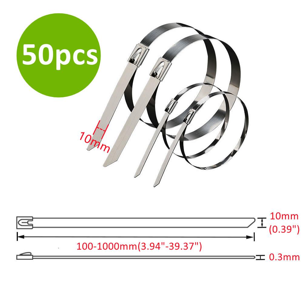 10 20 50 100 200 Pcs 10mm 0.39 inch 304 Stainless steel cable twist tie lock metal zip wrap coated metal detectable cable tie