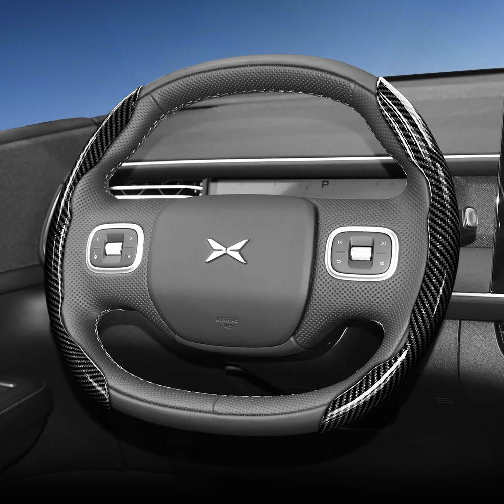 Zkfan8 Convient pour le volant Xpeng Texture Fibre de Carbone avec Design Segmenté à Libération Rapide, Durable, pour les Modèles Tels que G6 G9 P7 P7+