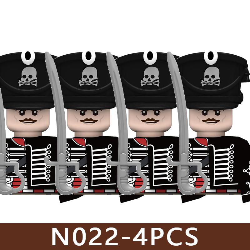 4pcs Medieval Castle Knight Building Blocks MIlitary Napoleon Soldier Figures War Army Legion Accessories Imperial Navy Bricks Toys