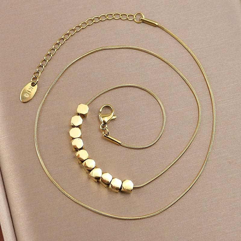 Fashion Stainless Steel Bafang Fortune Necklace Titanium Steel Geometric Jewelry Square Pendant Necklace
