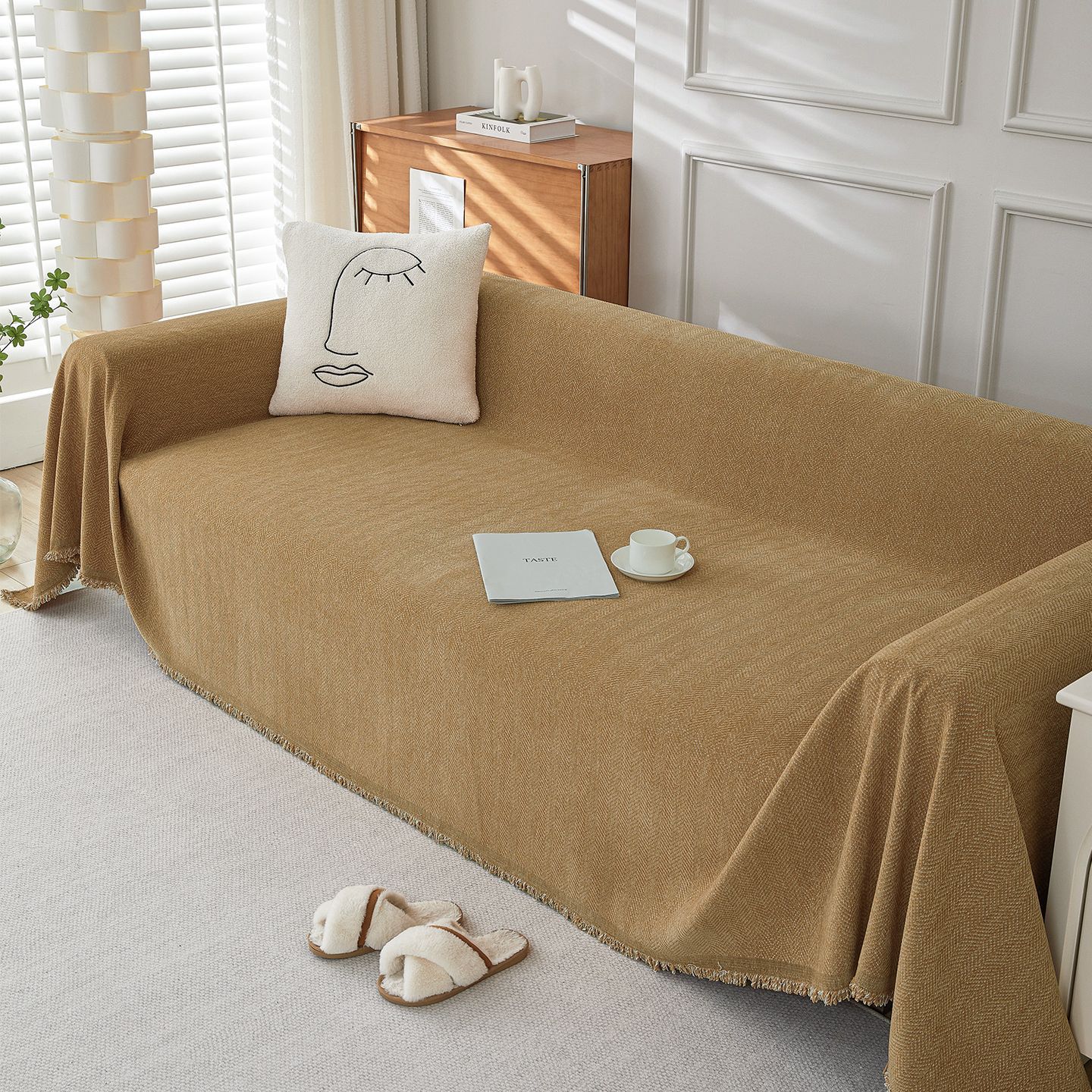 

Simple and modern solid color sofa towel, high-end cross-border sofa cover, one-piece sofa cover, sofa cover blanket 90*90cm