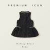 Girls' Tweed Little Sleeveless Vest Dress Autumn Winter New Baby Black Light Luxury Rhinestone Dress