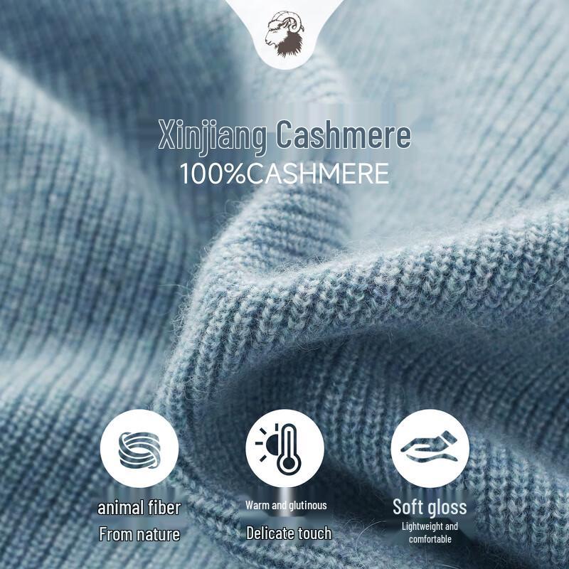 Zhaojun Women's 100% Cashmere V-Neck Faux Two-Piece Knit Sweater