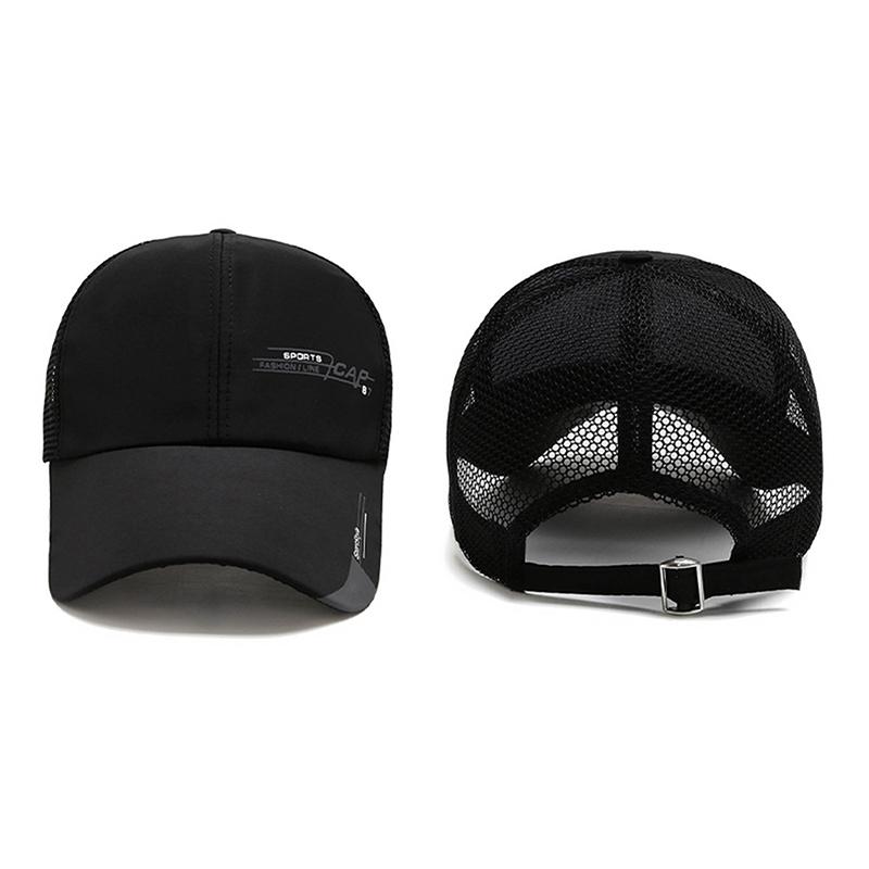 Einfache Trucker-Kappe Einfarbige Baseballkappe Herren Mesh Atmungsaktiv Sonnenschutz Kappen Label Stick Snapback Sonnenhut Sommer Golf Baseballkappe